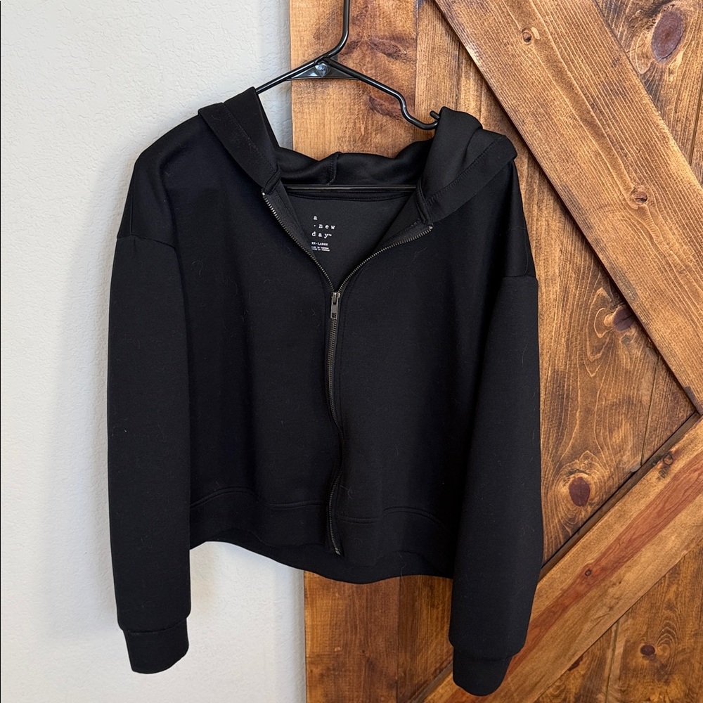 a new day Black Full-Zip Hoodie